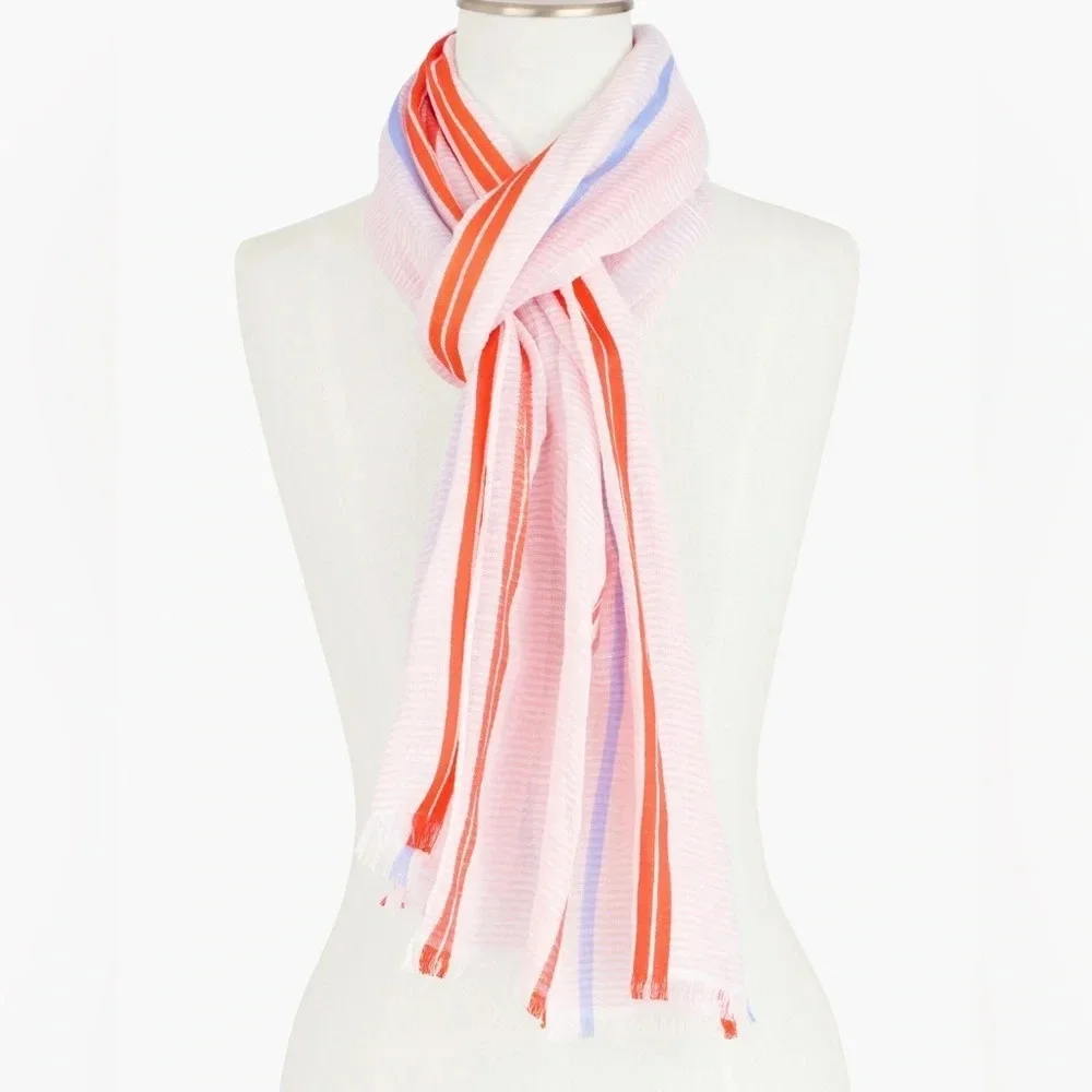 TALBOTS CHEERFUL STRIPE OBLONG SCARF, NWT